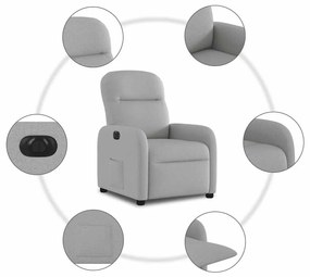 felhőszürke szövet elektromos dönthető fotel