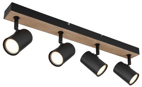 Globo 57911-4BW - Spotlámpa ROBBY 4xGU10/35W/230V fekete/barna
