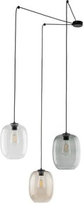 TK LIGHTING 5972 ELIO Többágú Függesztett Lámpa Barna, Fekete, Grafit, Átlátszó E27 IP20