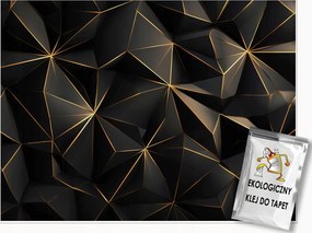 Fotótapéta Absztrakt 3D Fekete Arany Falra Hálószoba Nappali 300x210