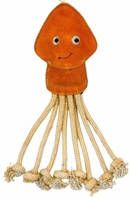 PafDog Squid Ollie kutyajáték bőrből és jutából hanggal, 40 cm