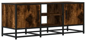 füstös tölgy színű szerelt fa és fém TV-szekrény 100x35x41 cm