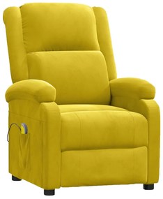 sárga bársony dönthető masszázsfotel