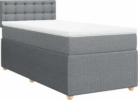 vidaXL világosszürke szövet rugós ágy matraccal 80 x 200 cm