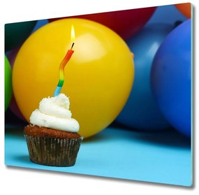 Üveg vágódeszka születésnapját cupcake 60x52 cm