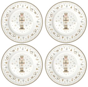 Diótörő karácsonyi porcelán desszertes tányér 4 db Royal Nutcracker