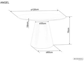 Angel étkezőasztal fehér 120cm