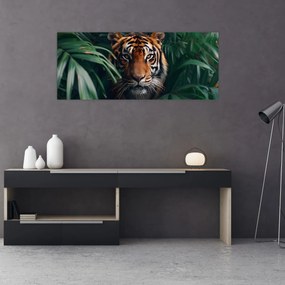 Kép - Egy tigris portréja a dzsungelben (120x50 cm)