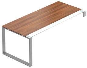Alkotó asztal 200 x 90 cm, szürke alap, 1 láb, dió