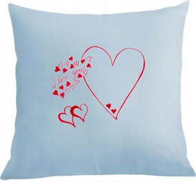 Párna párnahuzat Valentin Nap Szívek I love You