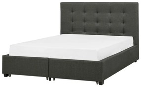 Franciaágy 140 cm ROLLA (ágyráccsal és tárolóhellyel) (sötétszürke). 1007486