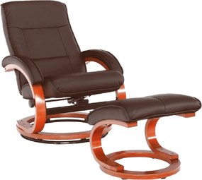 Relaxáló állítható fotel, sötétbarna, RYAN