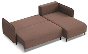 Rózsaszín kinyitható-tárolóhelyes sarokkanapé (jobb oldali) Luana – Makamii