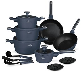Berlinger Haus 15 részes indukciós prémium edénykészlet matt kék