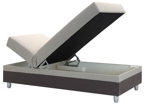 Egyszemélyes ágy 85 cm Sodak (sötétszürke + barna-szürke) (tárolóhellyel). 1100768