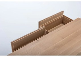 Fekete-natúr színű tölgyfa TV-állvány 160x48 cm Fina – Gazzda