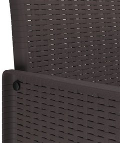 9 darabos kerti étkezőszett párnákkal Barna poly rattan