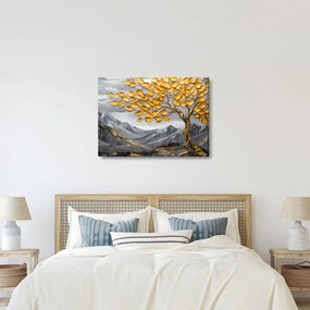 Kép – Fa arany levelekkel (70x50 cm)