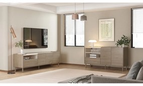 Natúr színű TV-állvány tölgyfa dekorral 180x55,5x44 cm Monza – Marckeric