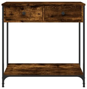 füstös tölgy színű szerelt fa tálalóasztal 75 x 34,5 x 75 cm