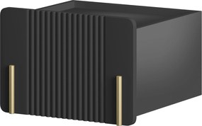 Malmi fali éjjeliszekrény fiókkal 45 cm - fekete matt / arany