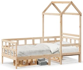 tömör fenyőfa kanapéágy tetővel 80 x 200 cm
