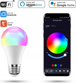 WiFi izzó Tuya 9W Rgbcw Meleg, Hideg, Semleges, Rgb
