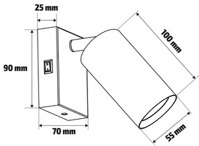 Brilagi -LED fényerőszabályozható fali spotlámpa SELE 1xGU10/6,5W/230V fekete/arany