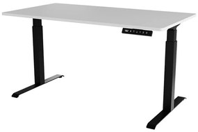 Állítható magasságú íróasztal Charlotte 195Elektromos, Állítható magasság, 72x150x80cm, Fekete, Fehér