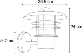 Vintage kültéri fali lámpa réz IP44 - Prato