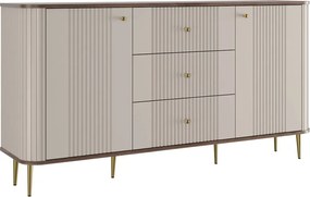 Vesper komód 160 cm fiókokkal lábakon - kasmír / dió / arany lábak