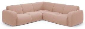 Világos rózsaszín buklé sarokkanapé (variálható-L alakú) Molino – Micadoni Home