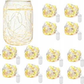 Drótos Lámpa Karácsonyfa Elemes Drót Meleg Fehér 20LED 32M