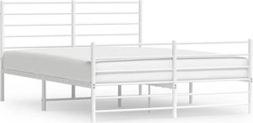 vidaXL fehér fém ágykeret fej- és lábtámlával 140 x 190 cm
