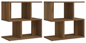 2 db barna tölgy színű szerelt fa éjjeliszekrény 50x30x51,5 cm