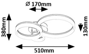 Rabalux 71383 - LED Mennyezeti lámpa AMILIA LED/24W/230V 3000/4000/6500K arany