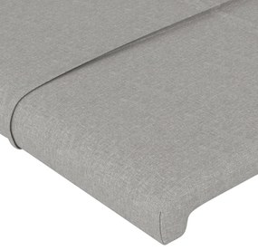 világosszürke szövet LED-es fejtámla 203x16x118/128 cm