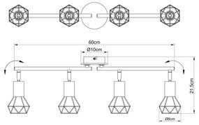 Globo 54802S-4 - Spotlámpa XARA 4xE14/40W/230V