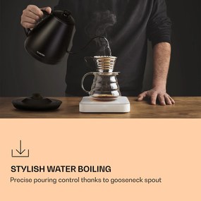 Klarstein Garcon, vízforraló, 1 L, 2000 W, melegentartó funkció, hattyúnyak, rozsdamentes acél
