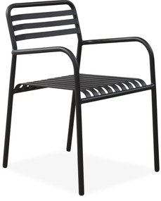 Akadi kerti szék, fekete, alumínium