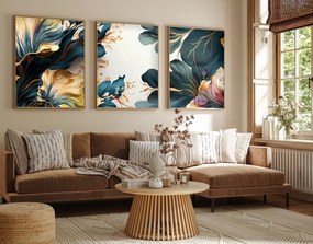 Huhu217 keretezett MDF falikép, 50 x 70 cm, 3 db-os szett