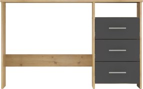 Számítógépasztal, artisan tölgy/grafit, LARISTOTE NEW