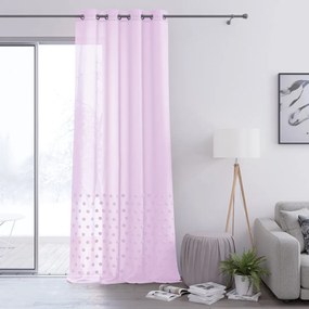 LUNARE rózsaszín függöny hímzett mintával 140x250 cm