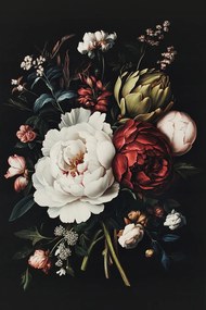 Vászonkép Canvas Természet Virágok Bazsarózsa Peonie Articsóka Csokor 40x60