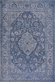 Szőnyeg nappaliba 120x180 cm, lapos szövésű, klasszikus kék zsenília mintás