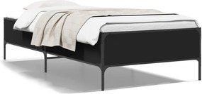 vidaXL fekete szerelt fa és fém ágykeret 75 x 190 cm