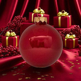 Cherry üveg karácsonyi gömb szett piros 6*8cm