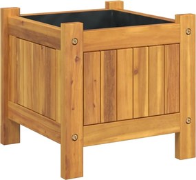 vidaXL tömör akácfa kerti virágtartó béléssel 31 x 31 x 30 cm