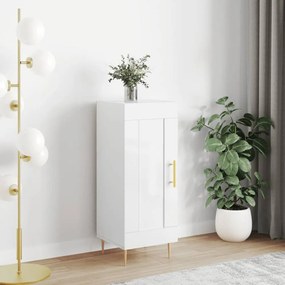 Magasfényű fehér szerelt fa tálalószekrény 34,5 x 34 x 90 cm