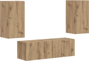 vidaXL TV falit kabinet szett 4 pcs Artisan tölgy Faanyag